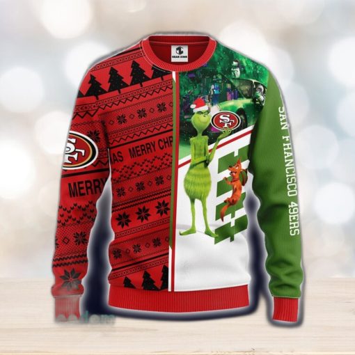 NFL San Francisco 49ers Grinch And Scooby Doo Funny Christmas Gift Ugly Christmas Sweater