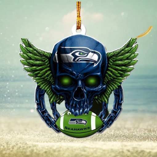 NFL Seattle Seahawks 2023 Holiday Gifts Xmas Skull Christmas Gift For Pine Tree Decorations Ornament
