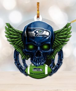 NFL Seattle Seahawks 2023 Holiday Gifts Xmas Skull Christmas Gift For Pine Tree Decorations Ornament