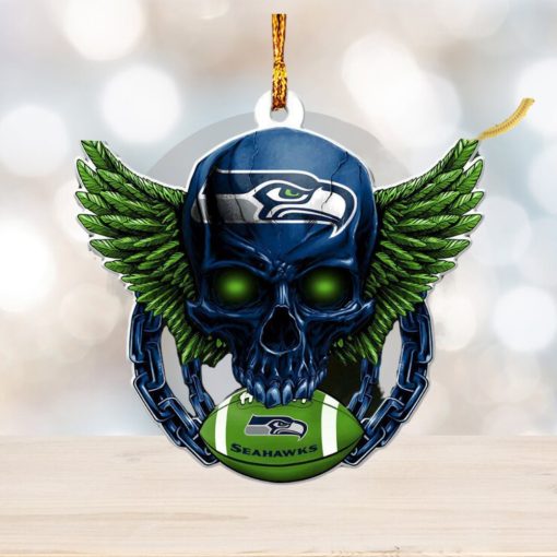 NFL Seattle Seahawks 2023 Holiday Gifts Xmas Skull Christmas Gift For Pine Tree Decorations Ornament