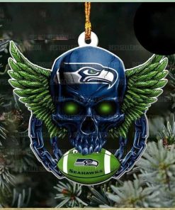 NFL Seattle Seahawks Football Skull Logo Unique 2023 Christmas Ornament