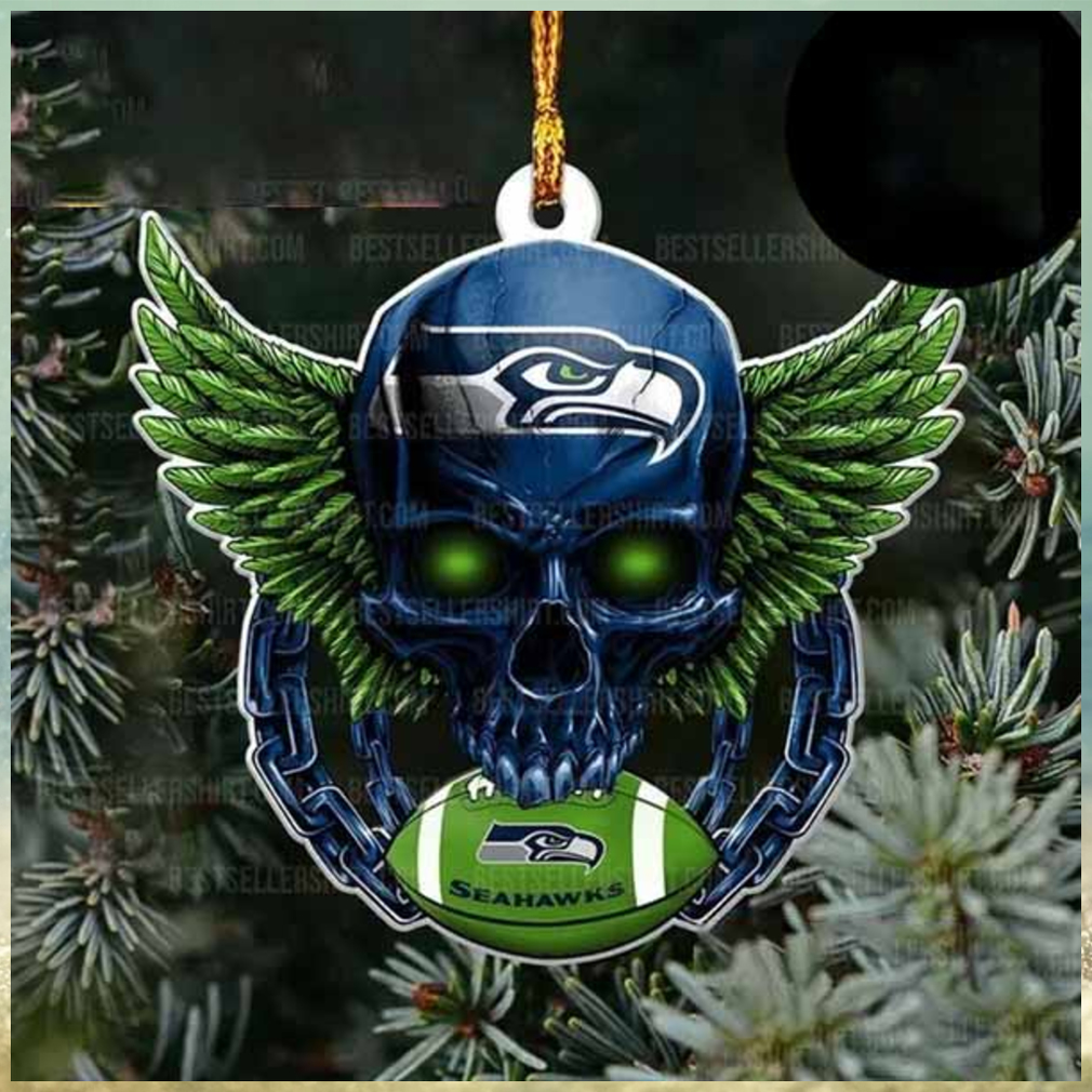 NFL Seattle Seahawks Football Skull Logo Unique 2023 Christmas Ornament NFL Seattle Seahawks Football Skull Logo Unique 2023 Christmas Ornament