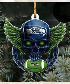 NFL Seattle Seahawks Football Skull Logo Unique 2023 Christmas Ornament
