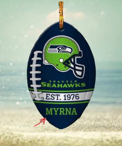 NFL Seattle Seahawks Football Xmas Custom Name Tree Decorations Ornament