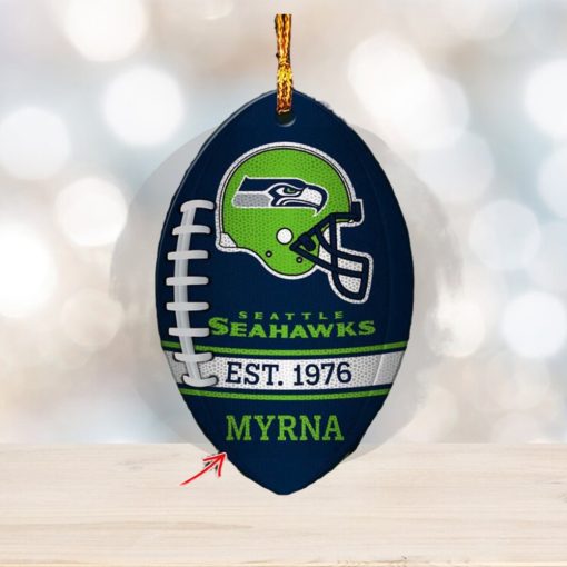 NFL Seattle Seahawks Football Xmas Custom Name Tree Decorations Ornament