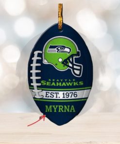 NFL Seattle Seahawks Xmas Custom Name Tree Decorations Ornament