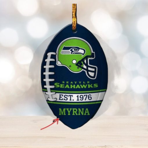 NFL Seattle Seahawks Xmas Custom Name Tree Decorations Ornament