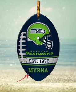 NFL Seattle Seahawks Xmas Custom Name Tree Decorations Ornament