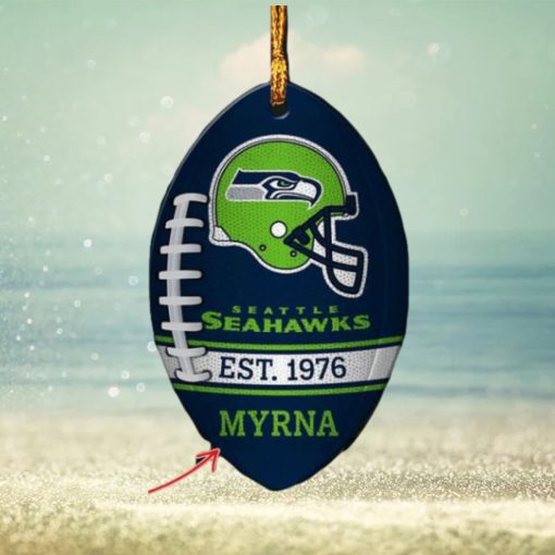 NFL Seattle Seahawks Xmas Custom Name Tree Decorations Ornament