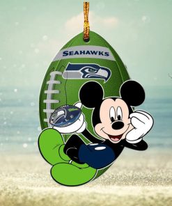 NFL Seattle Seahawks Xmas Mickey Mouse Custom Name Christmas Tree Decorations Ornament