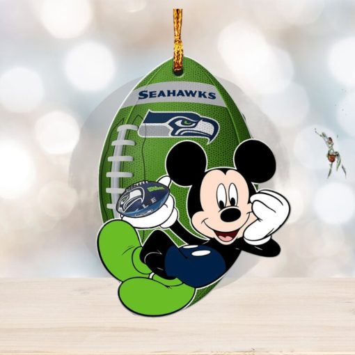 NFL Seattle Seahawks Xmas Mickey Mouse Custom Name Christmas Tree Decorations Ornament