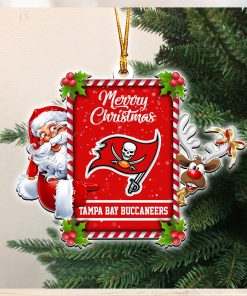 NFL Tampa Bay Buccaneers Santa And Reindeer Custom Shaped Ornament