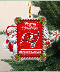 NFL Tampa Bay Buccaneers Santa And Reindeer Custom Shaped Ornament