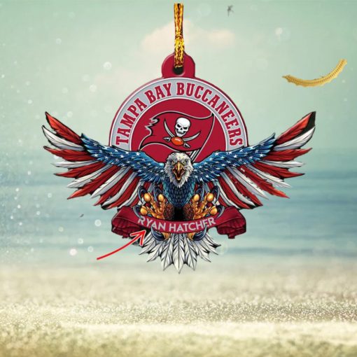 NFL Tampa Bay Buccaneers Xmas American US Eagle Custom Name Ornament