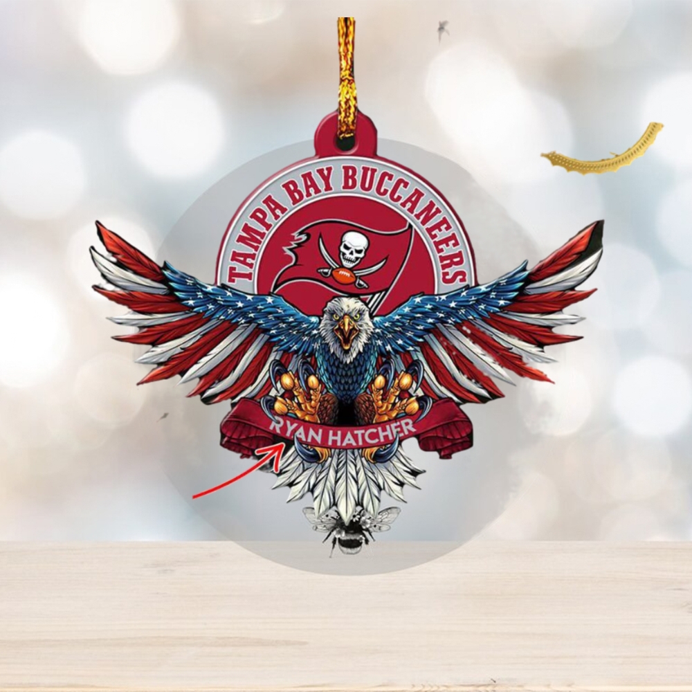 1k SOLD] NFL Tampa Bay Buccaneers Xmas Ornament American US Eagle  Personalized Name