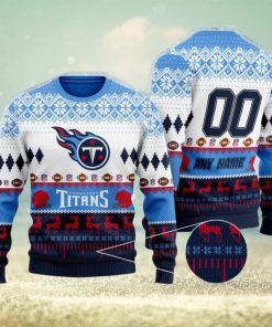 NFL Tennessee Titans Playing Field Ugly Christmas Custom Number And Name