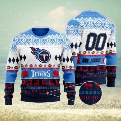 NFL Tennessee Titans Playing Field Ugly Christmas Custom Number And Name