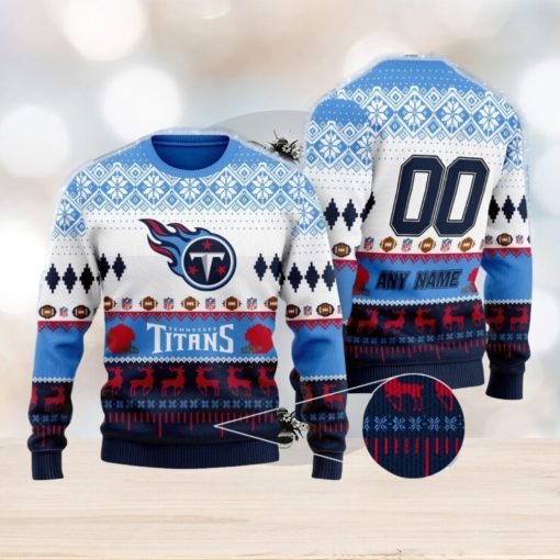 NFL Tennessee Titans Playing Field Ugly Christmas Custom Number And Name