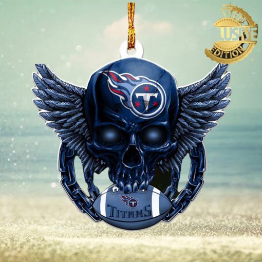 NFL Tennessee Titans Skull 2023 Holiday Xmas Ornament Christmas Gift For Fans