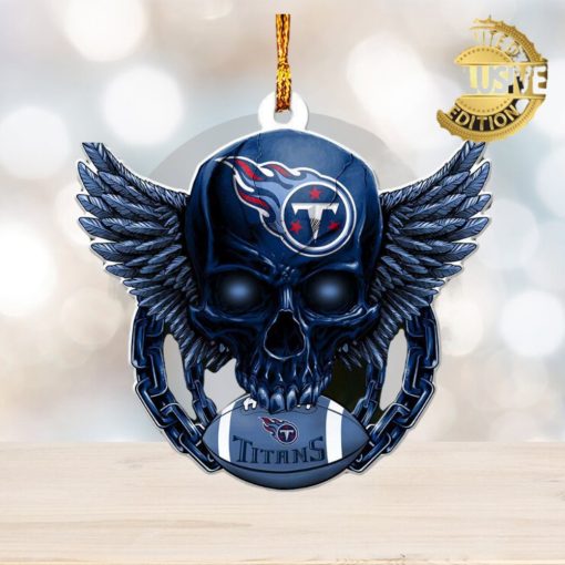 NFL Tennessee Titans Skull 2023 Holiday Xmas Ornament Christmas Gift For Fans