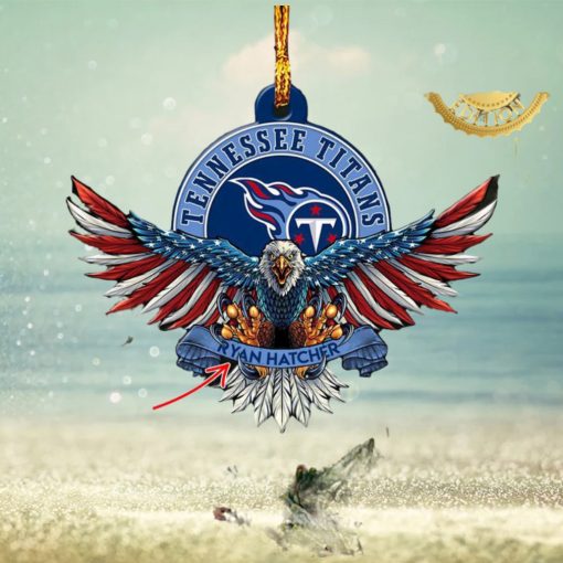 NFL Tennessee Titans Xmas American US Eagle Custom Name Ornament