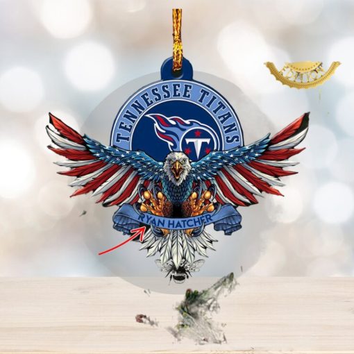 NFL Tennessee Titans Xmas American US Eagle Custom Name Ornament