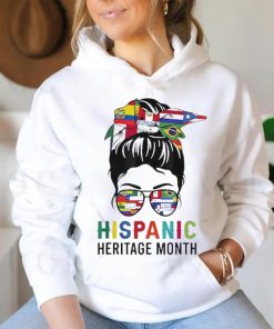 National Hispanic Heritage Month Messy Bun Latin Flags Shirt
