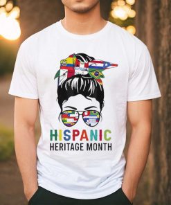 National Hispanic Heritage Month Messy Bun Latin Flags Shirt