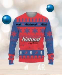 Natural Light Beers Big Snowflake Pattern Ugly Christmas 3D Sweater For Men And Women