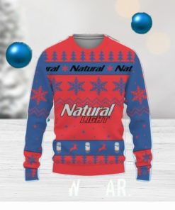 Natural Light Beers Big Snowflake Pattern Ugly Christmas 3D Sweater For Men And Women