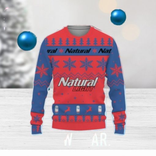 Natural Light Beers Big Snowflake Pattern Ugly Christmas 3D Sweater For Men And Women