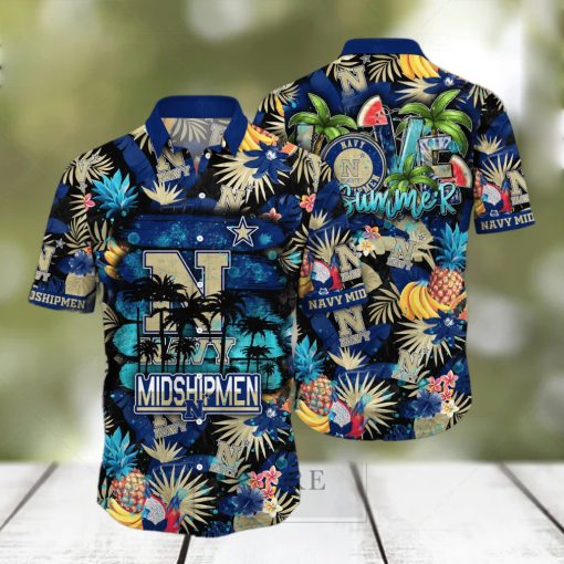 Navy Midshipmen NCAA Hawaiian Shirt Garden Partiestime Aloha Shirt