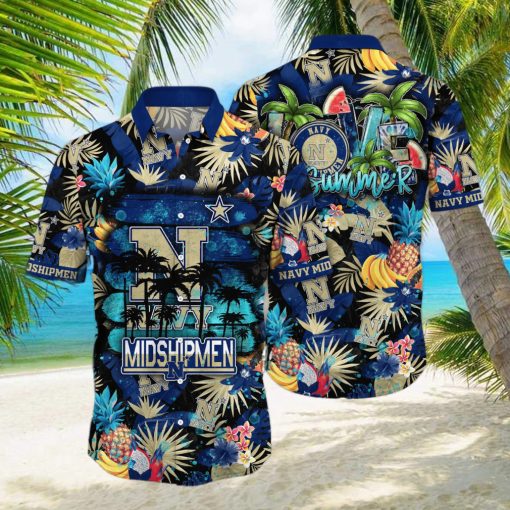 Navy Midshipmen NCAA Hawaiian Shirt Garden Partiestime Aloha Shirt