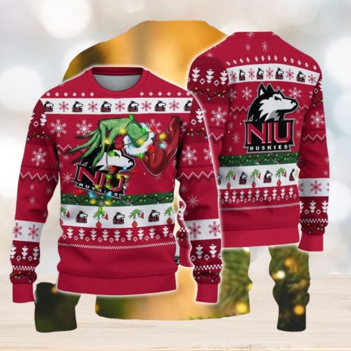 Ncaa Northern Illinois Huskies Grinch Christmas Ugly Sweater