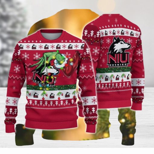 Ncaa Northern Illinois Huskies Grinch Christmas Ugly Sweater