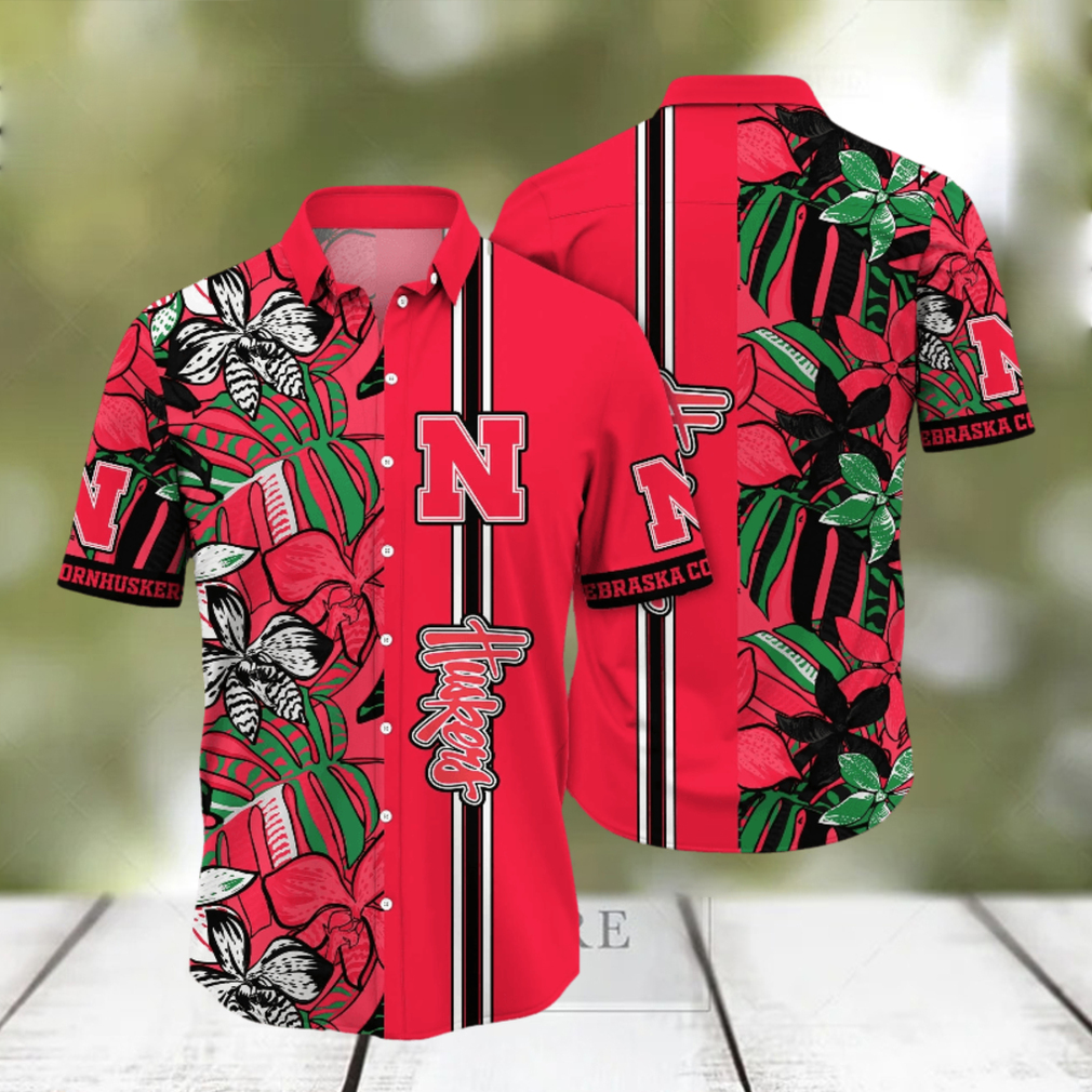 Awesome Aloha NCAA Nebraska Cornhuskers Hawaiian Shirt Beach