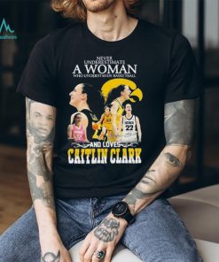 Never underestimate a woman who understands basketball and loves caitlin clark shirt