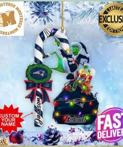 New England Patriots NFL Grinch Candy Cane Personalized Xmas Gifts Christmas Tree Decorations Ornament_91403084 1