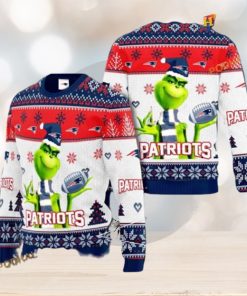 New England Patriots NFL Knit Grinch 3D Naughty Christmas Sweater