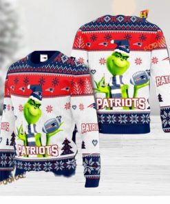 New England Patriots NFL Knit Grinch 3D Naughty Christmas Sweater