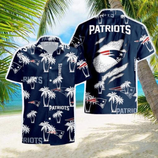 New England Patriots Palm Tree Pattern Hawaiian Shirt For Men And Women Gift Beach Holiday