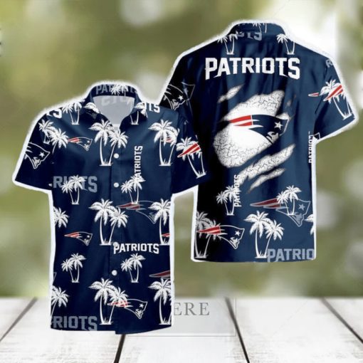 New England Patriots Palm Tree Pattern Hawaiian Shirt For Men And Women Gift Beach Holiday