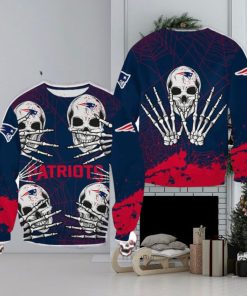 New England Patriots Skull Hallowen Wardrobe Halloween Ugly Sweater For Men And Women Gift Christmas