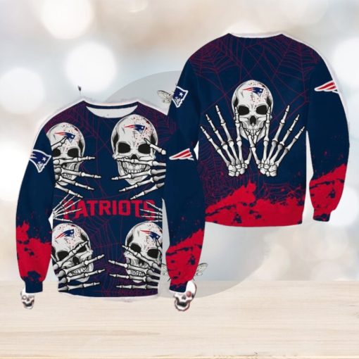 New England Patriots Skull Hallowen Wardrobe Halloween Ugly Sweater For Men And Women Gift Christmas