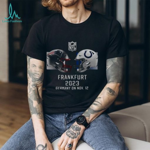 New England Patriots vs Indianapolis Colts 2023 Frankfurt Game Essential Helmet Shirt