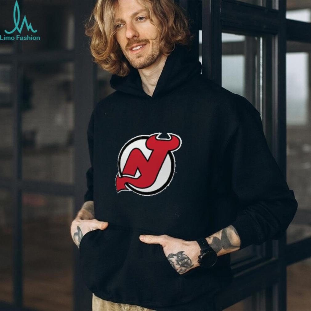 New NHL New Jersey Devils old time jersey style mid weight cotton hoodie  men M