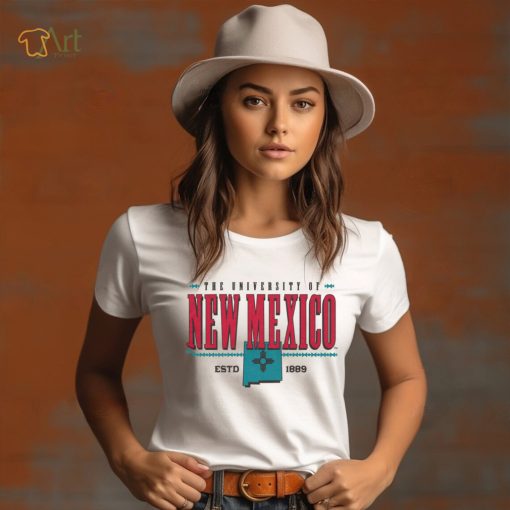 New Mexico Lobos Oatmeal Turquoise Pattern T Shirt