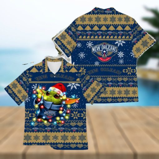 New Orlean Pelicans Baby Yoda Star Wars Funny Hawaiian Shirt New For Fans Gift Christmas Holidays