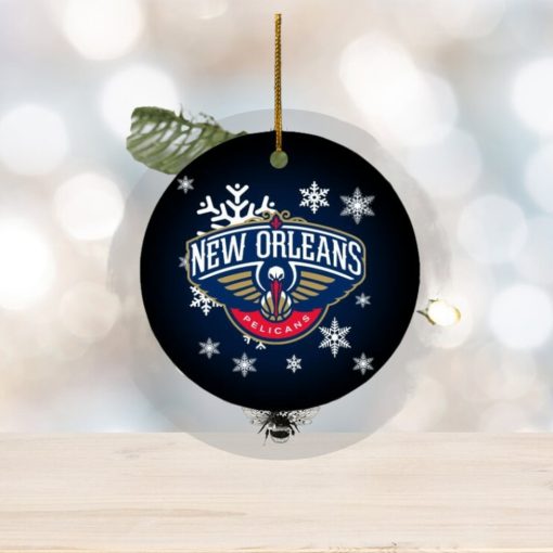 New Orleans Pelicans Merry Christmas Circle Ornament