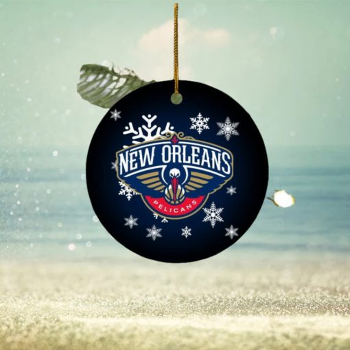 New Orleans Pelicans Merry Christmas Circle Ornament